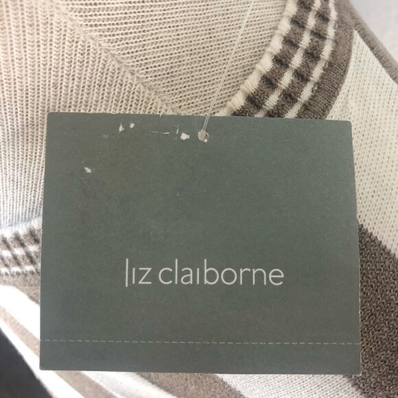 Liz Claiborne Striped V Neck Sweater Size M - Picture 5 of 7